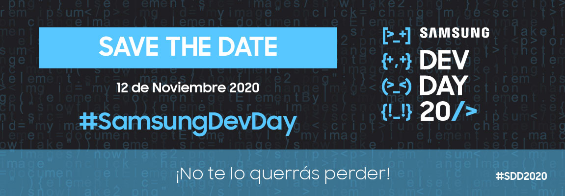 El próximo 12/11 tienes una cita virtual en el Samsung Dev Day ¡no te lo pierdas!